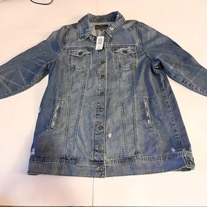 Torrid Destructed Long Denim Jacket NWT SZ-2